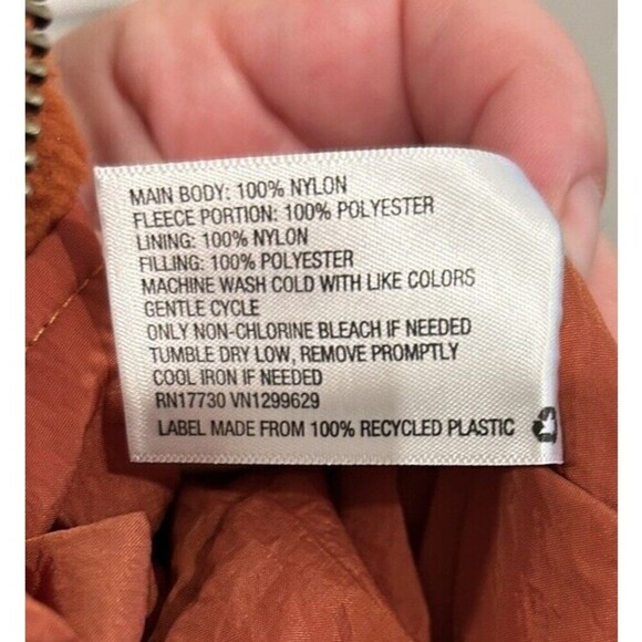 Wild Fable Women's Full Zip-Up Fleece‎ Jacket Orange Penny Size Medium - Picture 9 of 9